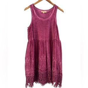 Black Swan Cotton and Silk Lace Embroidered Trim Dress EUC